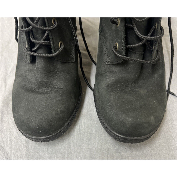 Timberland 8432A Women's Earthkeeper Glancy High Heel Black Leather Boots Sz 7 - Picture 3 of 12